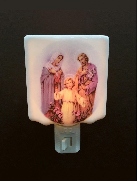 Porcelain Holy Family Night Light with Gift Box